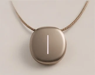 Champagne metallic A-line pendant on a fine chain