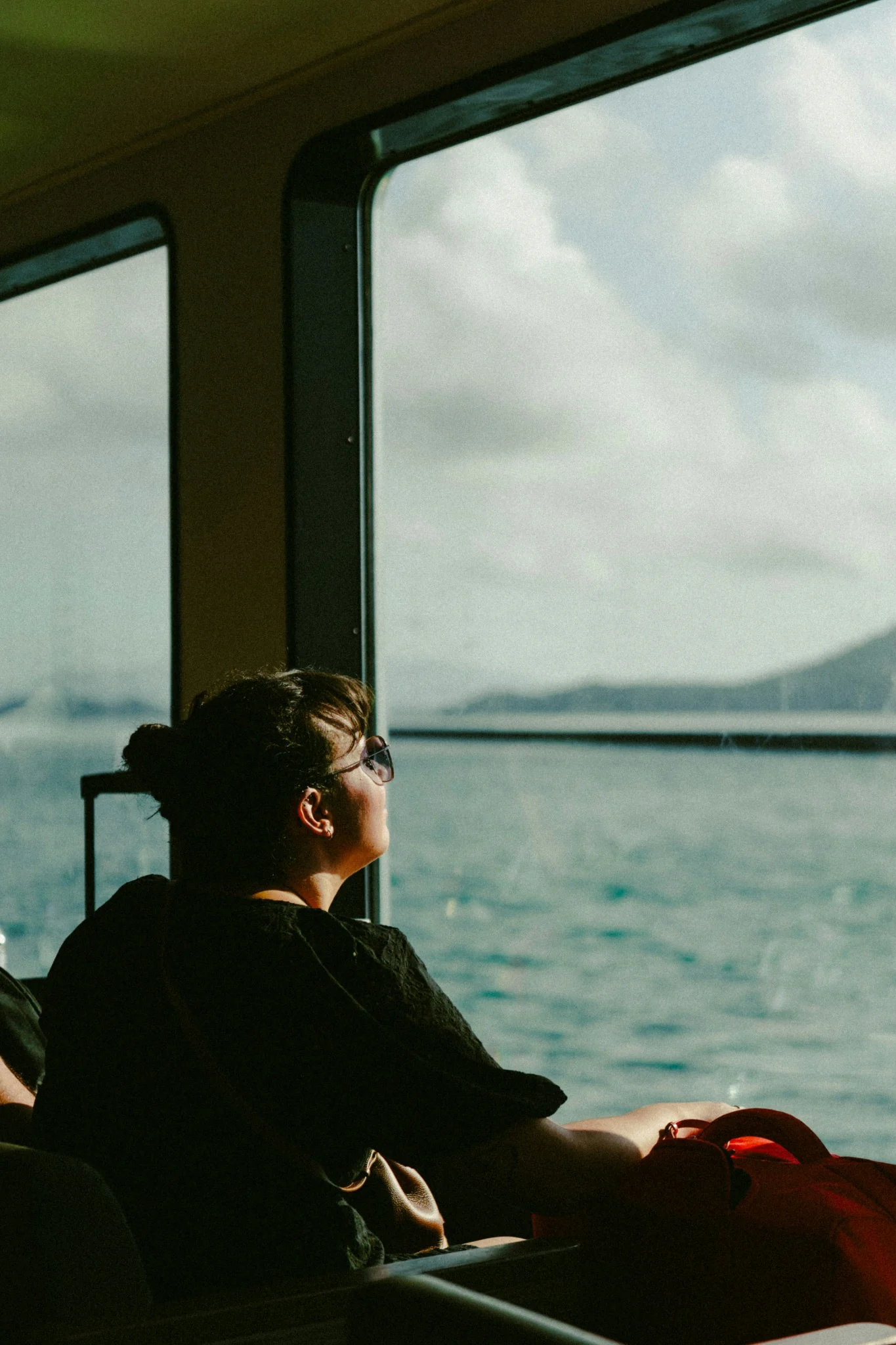 A reflective travel moment looking out across the water